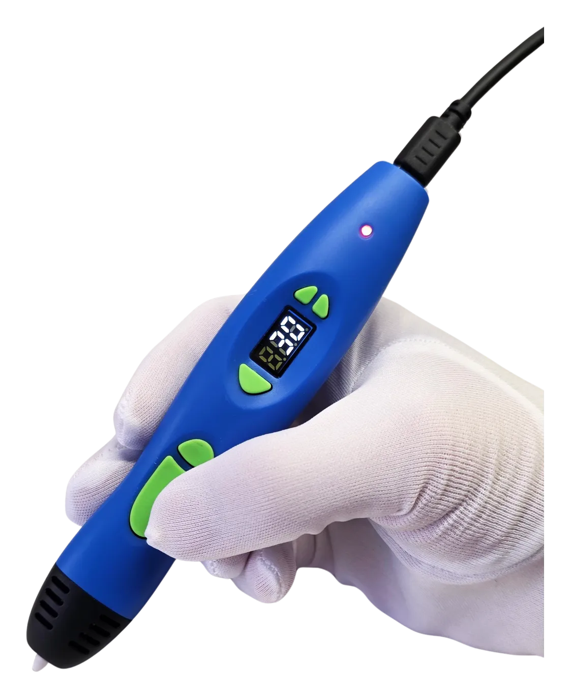 Długopis 3D EDUstick® trzymany w dłoni w białej rękawiczce